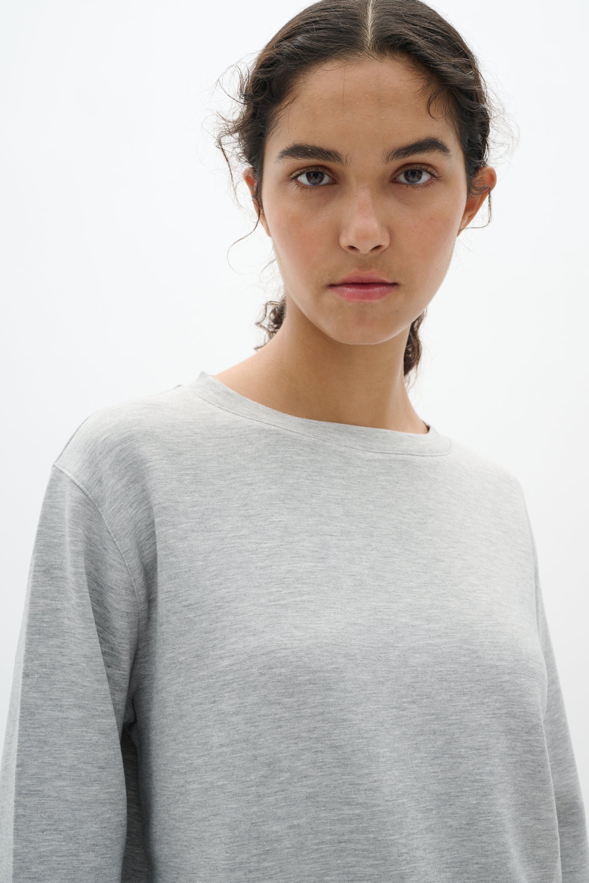 InWear Gincent Granite Melange Modal Supersoft Dipped Hem Sweatshirt