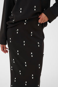 InWear Aida Black Modal Deco Ankle Length Tube Skirt