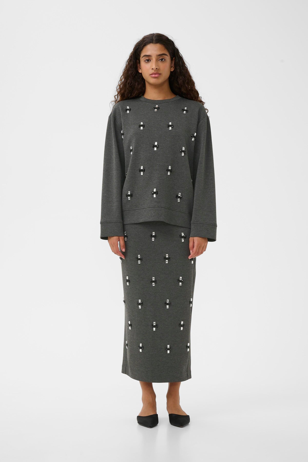 InWear Kincent Grey Melange Modal Deco Sweatshirt