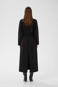 InWear Simi Vincent Black Modal Zip Midi Length Dress, 30112435