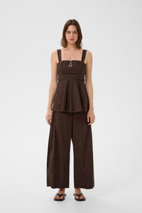 InWear Raven Coffee Bean Poplin Barrel Leg Trousers, 30112504