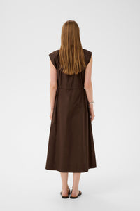 InWear Ellini Coffee Bean Midi Dress with Mocha Tie Detailing, 30112531