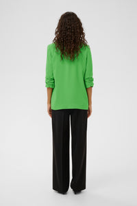 Soaked in Luxury Shirley Vibrant Green Ruched Sleeve Blazer, 30403608