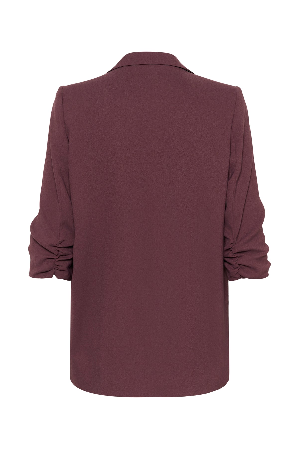 Soaked in Luxury Shirley Huckleberry Ruched Sleeve Blazer, 30403608