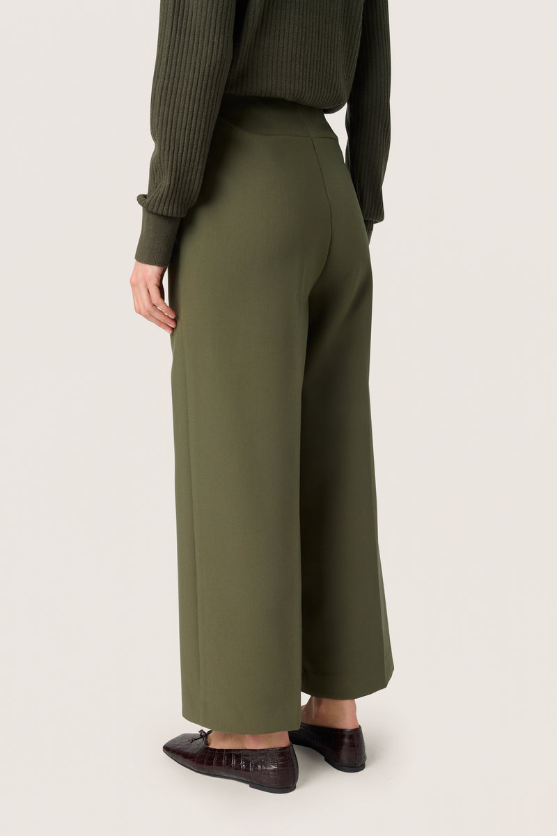 Soaked in Luxury Corinne Grape Leaf Wide Cropped Culotte Trouser, 30407013