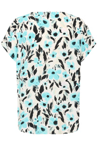 Soaked in Luxury Dusine Marija Seat Jet Flower Print Top,  30407340