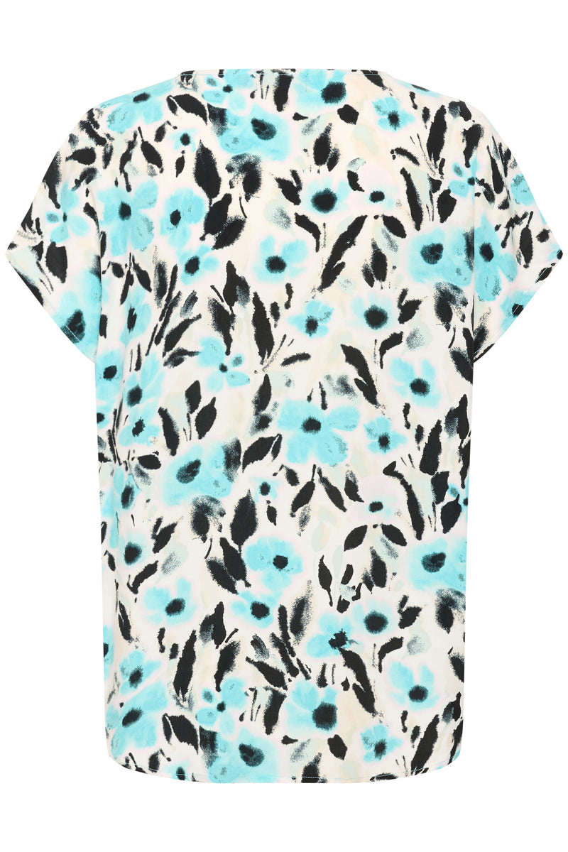 Soaked in Luxury Dusine Marija Seat Jet Flower Print Top,  30407340