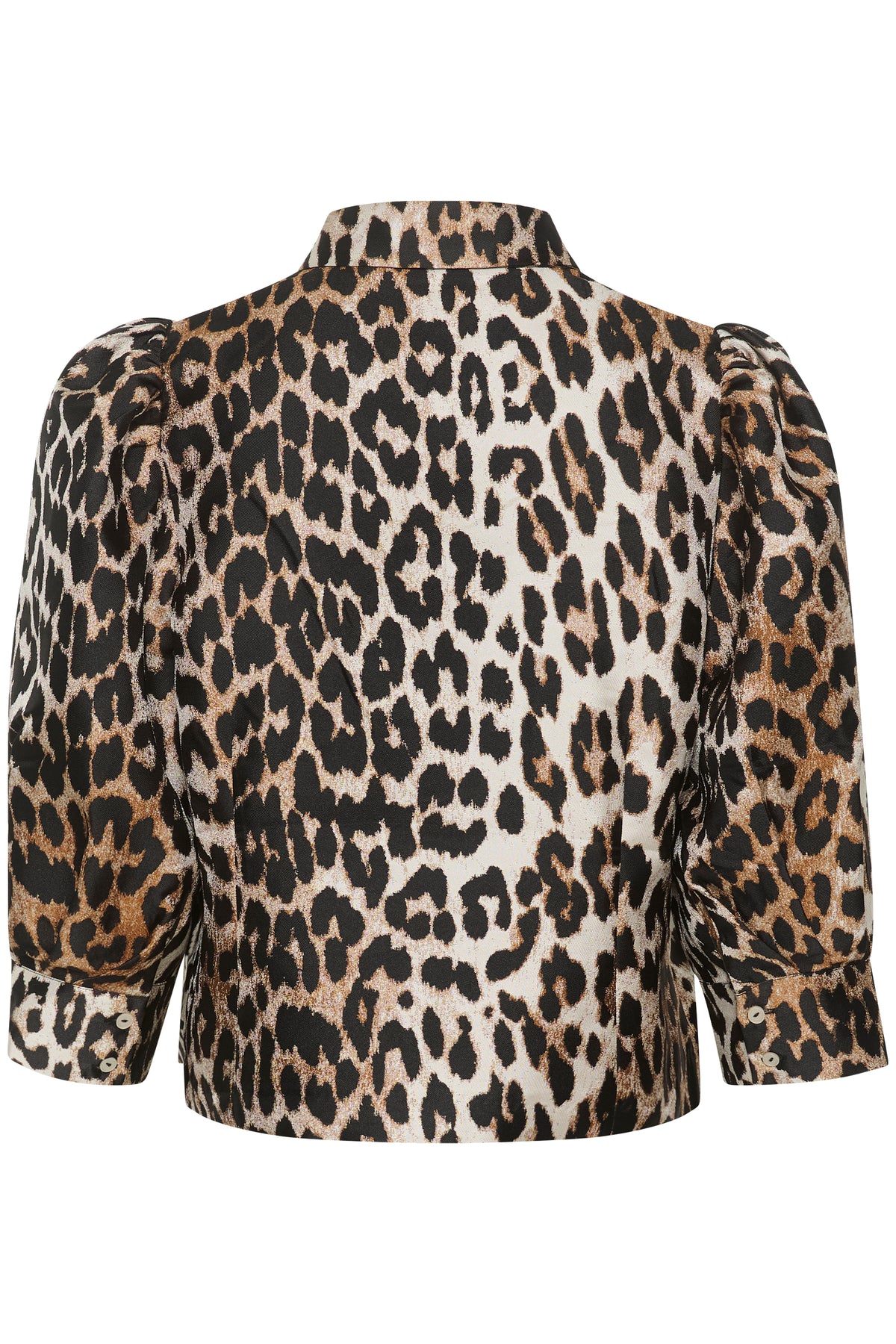 Soaked in Luxury Chiba Leopard Print Puff Sleeve Crop Shirt, 30407571