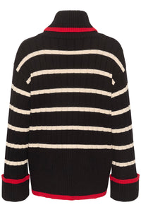 Soaked in Luxury Black Musling Ribbed Cowl Neck Knit, 30407684