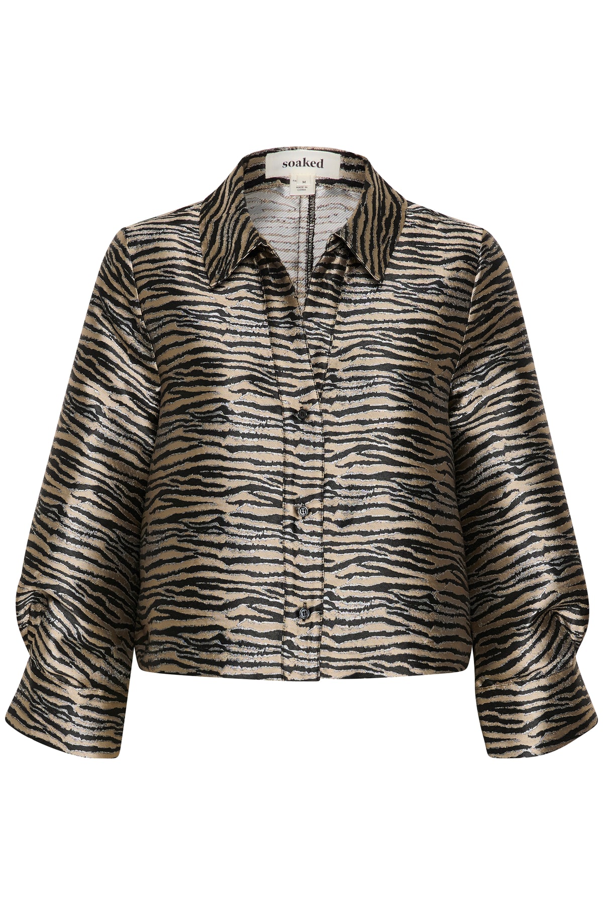 Soaked in Luxury Elowen Zebra Jacquard Shirt Jacket, 30407702