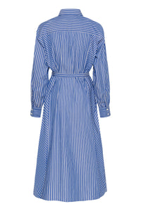 Soaked in Luxury SLCalken Blue Stripe Midi Shirt Dress, 30408913