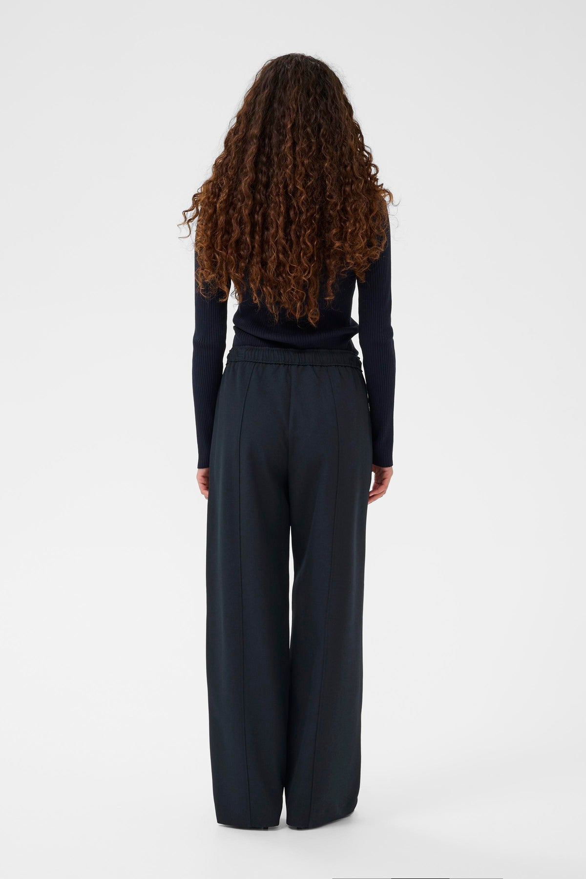 Soaked in Luxury SLLilu Eureka Salute Navy Wide Leg Joggers, 30408927