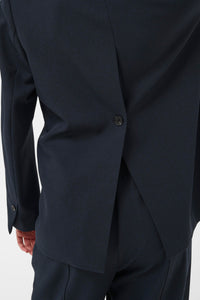 Soaked in Luxury SLLilu Salute Navy Single Breasted Blazer with Slit Detailing, 30408932