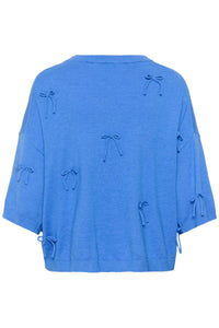 Soaked in Luxury SLSpina Regatta Blue Bow Pullover, 30409226