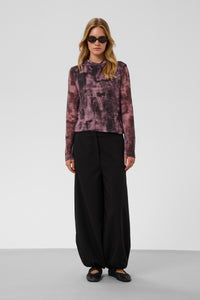 Soaked In Luxury SLAldora Nalu Huckleberry Shadow Cowlneck Mesh Top, 30409481