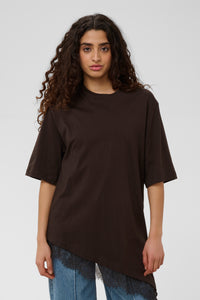 Soaked in Luxury SLJina Chocolate Torte Longline Lace T-Shirt, 30409760