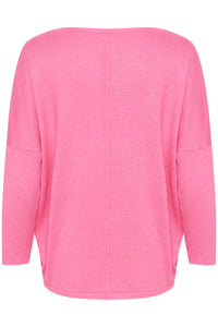 Saint Tropez Mila Pink Cosmos Melange Round Neck Knit, 30500003