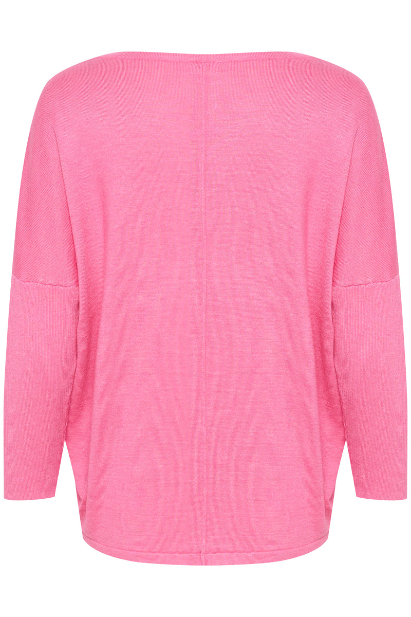 Saint Tropez Mila Pink Cosmos Melange Round Neck Knit, 30500003