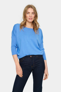 Saint Tropez Mila Provence Blue Round Neck Knit, 30500003