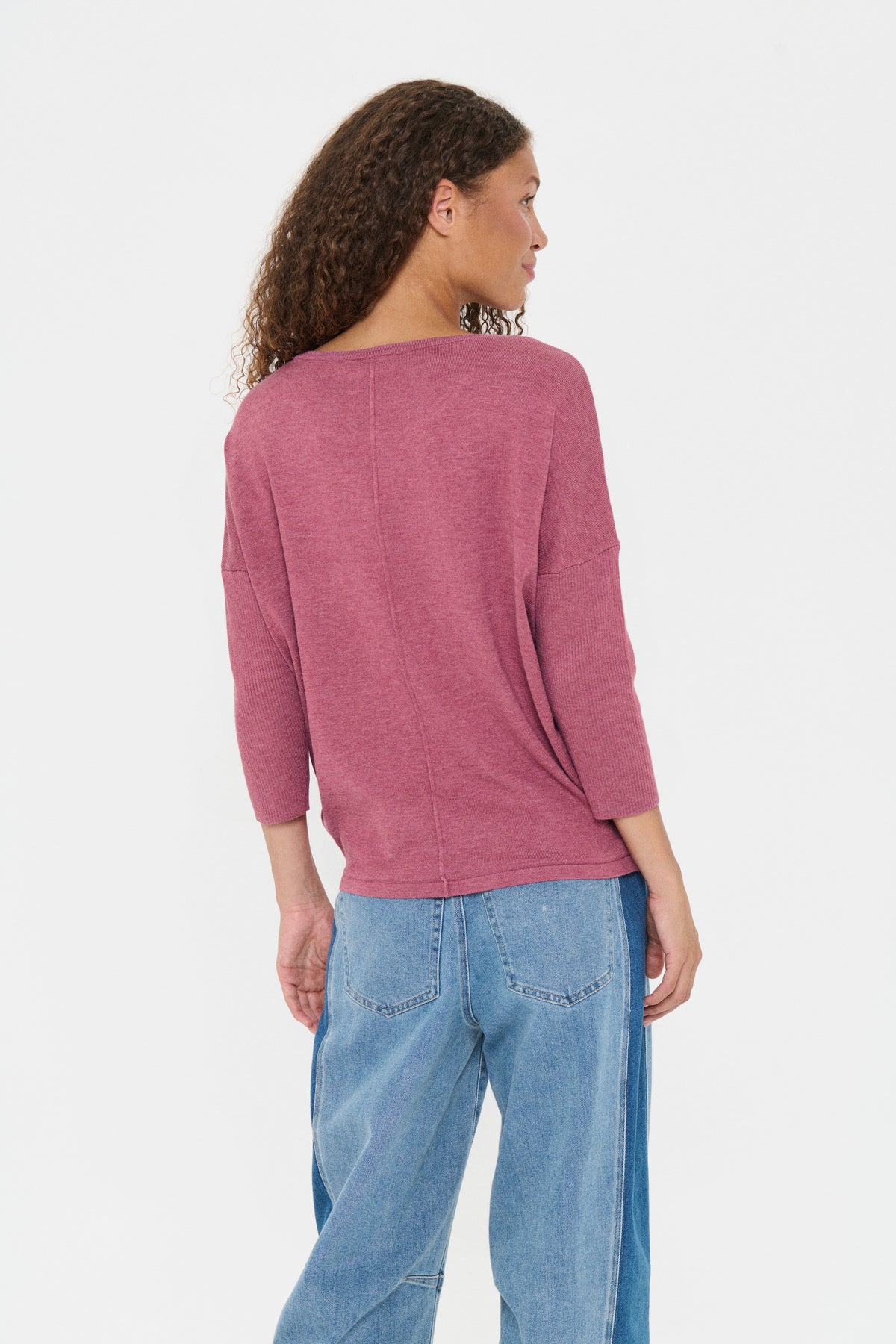 Saint Tropez Mila Dusky Pink Melange Round Neck Knit