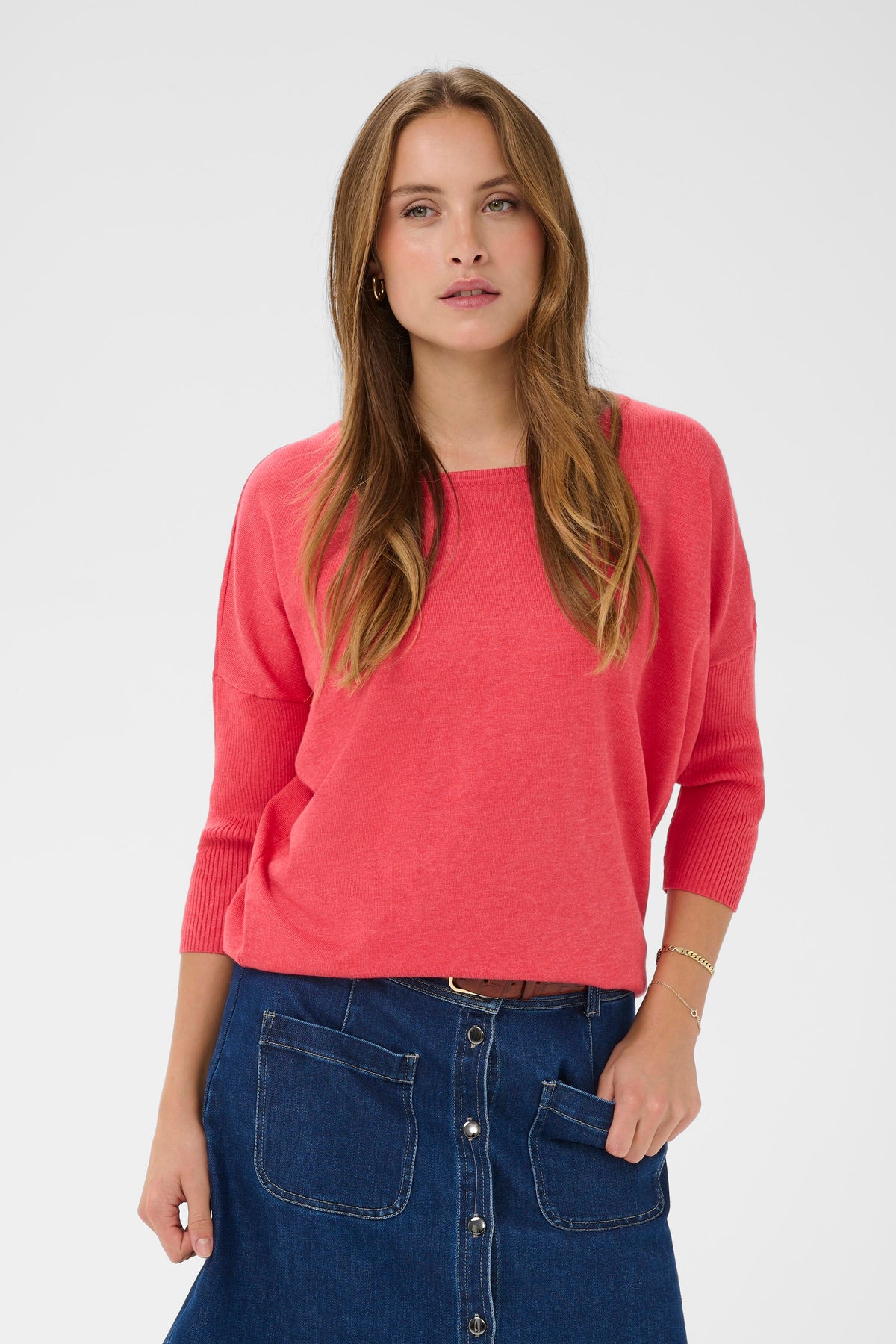 Saint Tropez Mila Honeysuckle Melange Round Neck Knit, 30500003