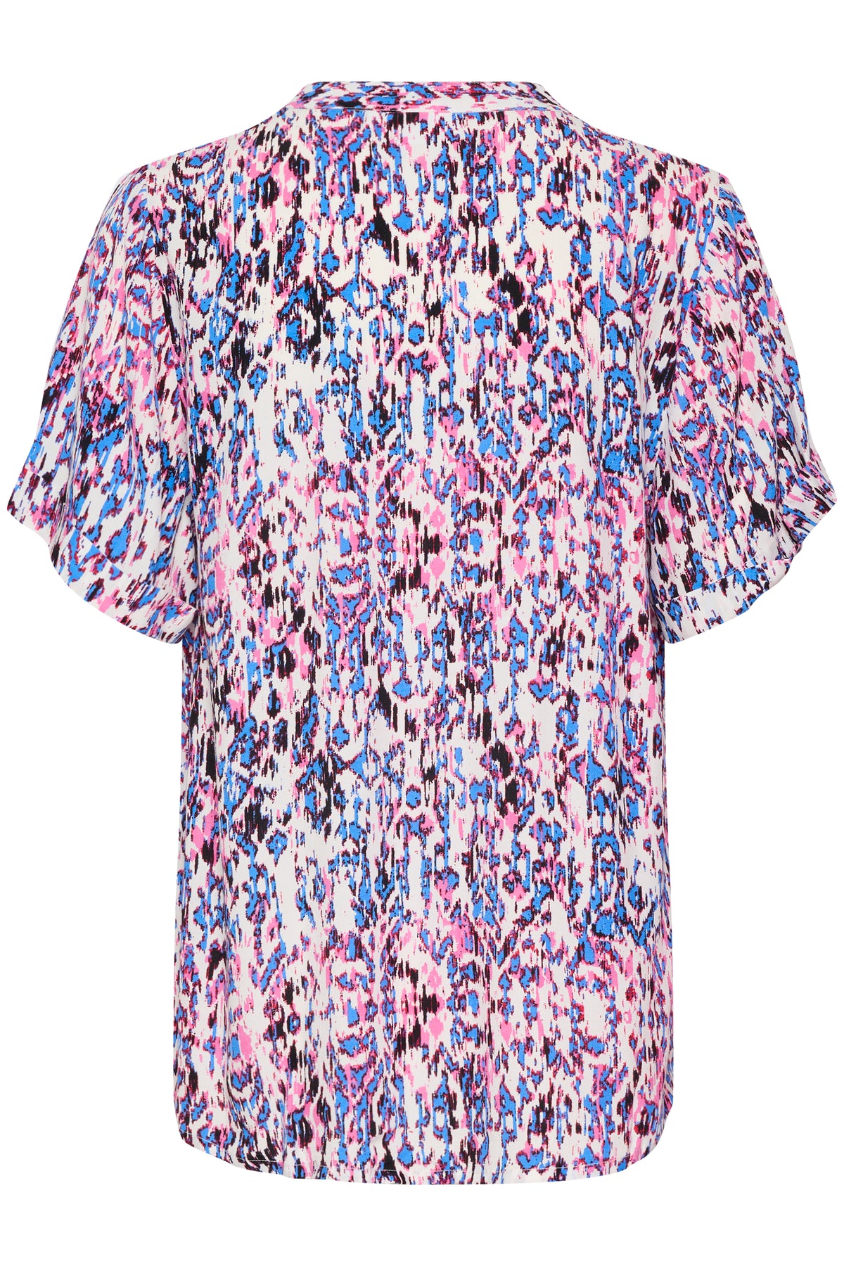 Saint Tropez Agnes Pink Cosmo Ikat Paint Printed Longline Blouse, 30510258