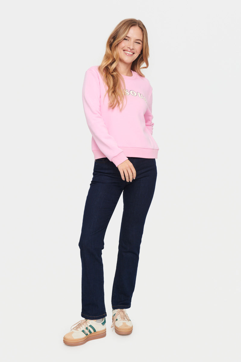 Saint Tropez Dajla Bonbon Pink 'BISOUS' Sweatshirt, 30513174