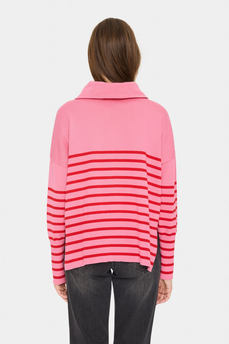 Saint Tropez Grila Chateau Rose Striped Cowlneck Knit, 30513447