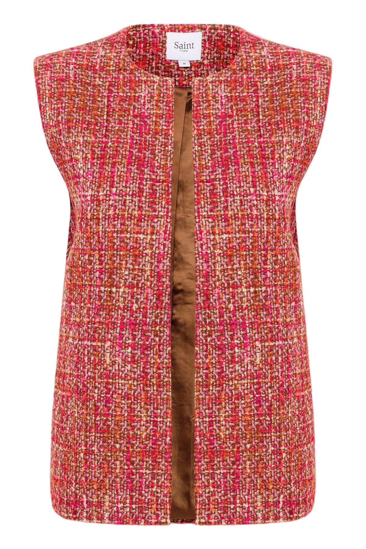 Saint Tropez Gerta Nuthatch Boucle Tweed Sleeveless Jacket, 30513496