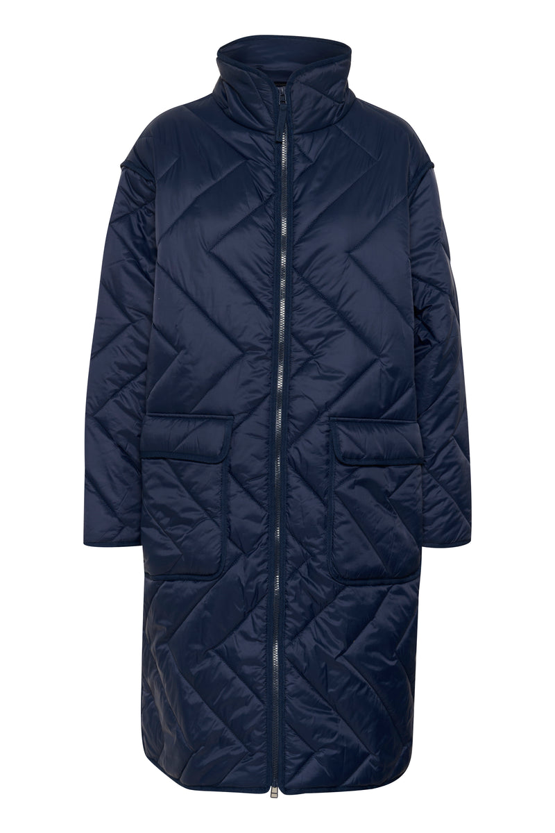 Saint Tropez Lucinda Night Sky Longline Quilted Coat, 30514131