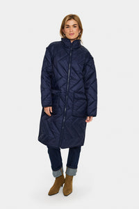 Saint Tropez Lucinda Night Sky Longline Quilted Coat, 30514131