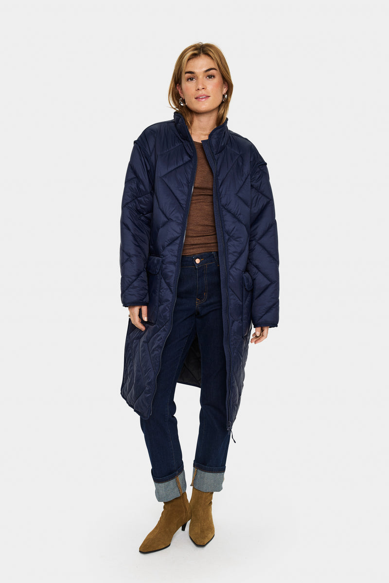 Saint Tropez Lucinda Night Sky Longline Quilted Coat, 30514131