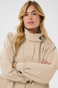 Saint Tropez Olina Oxford Tan Cropped Trench Jacket, 30514744