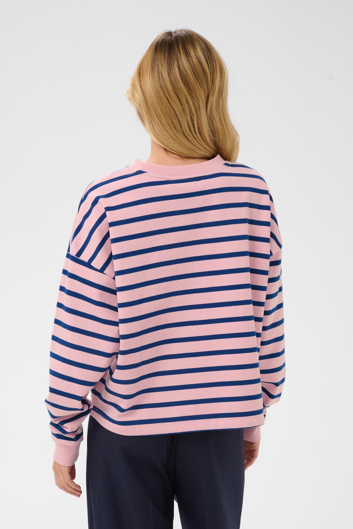 Saint Tropez Osiria Pink Nectar Striped Fleece Lined Sweatshirt, 30514808