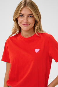 Saint Tropez Pextan Fiery Pink Heart Logo T-Shirt, 30514917