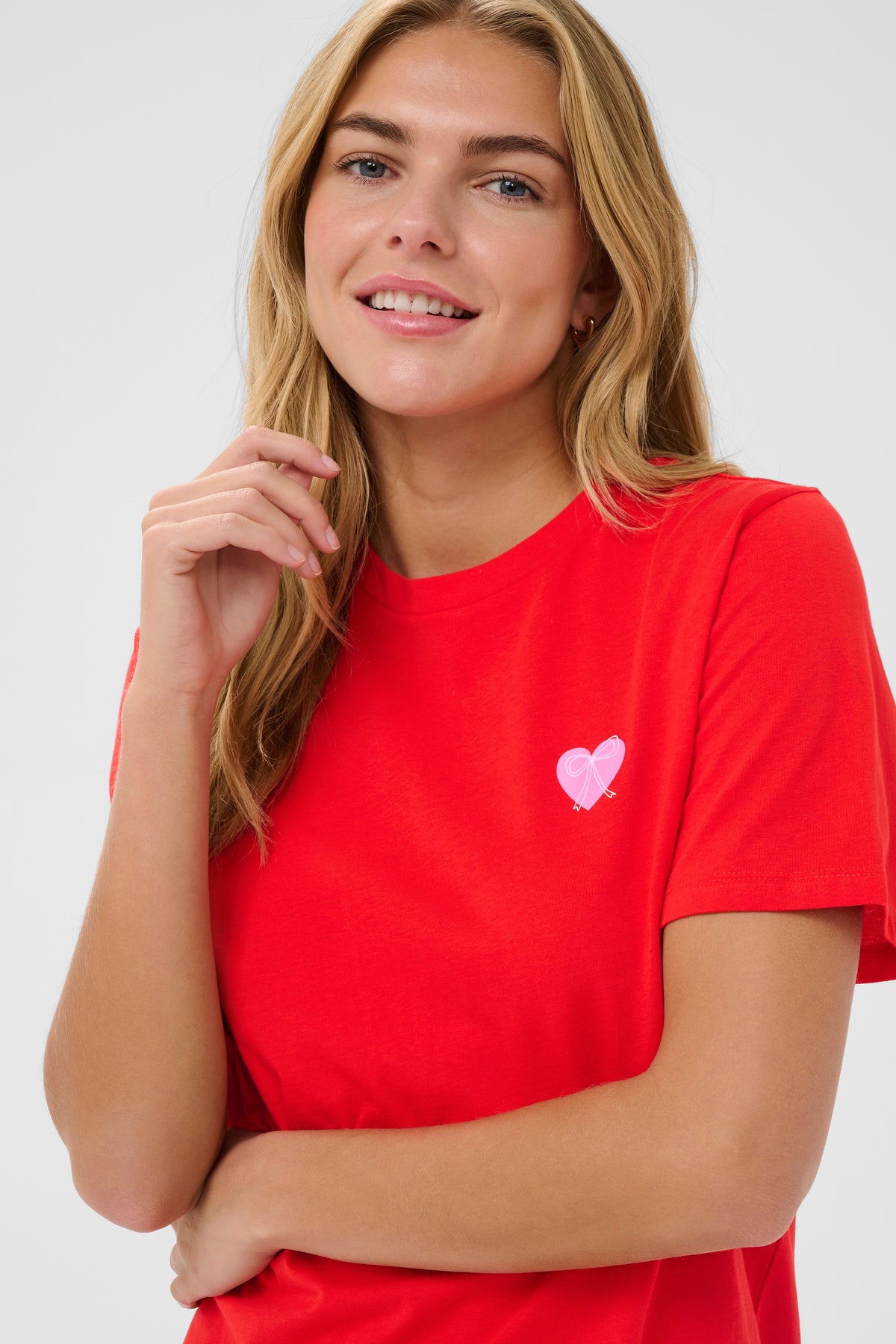 Saint Tropez Pextan Fiery Pink Heart Logo T-Shirt, 30514917