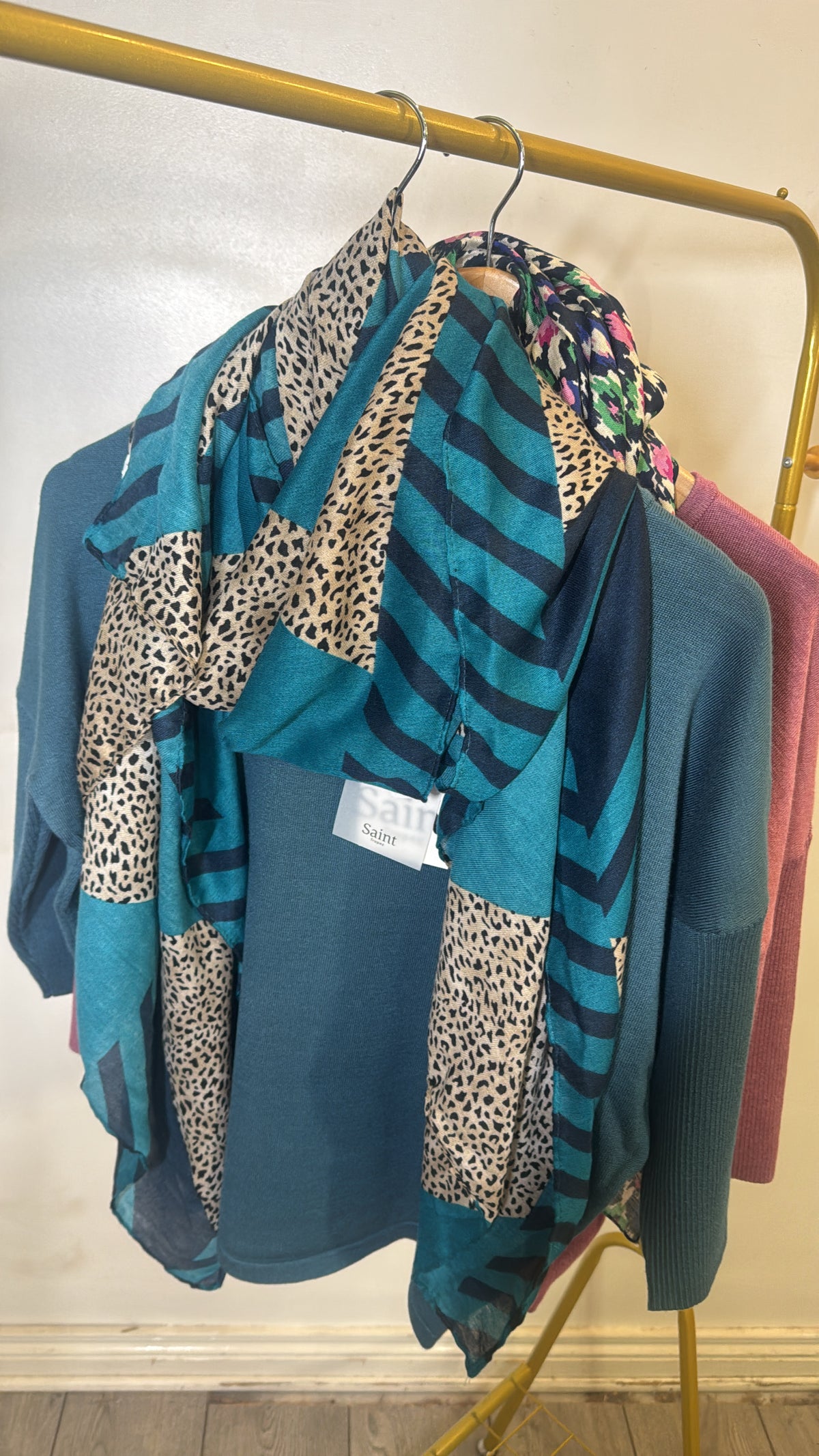 Saint Tropez Mila Teal Round Neck Knit