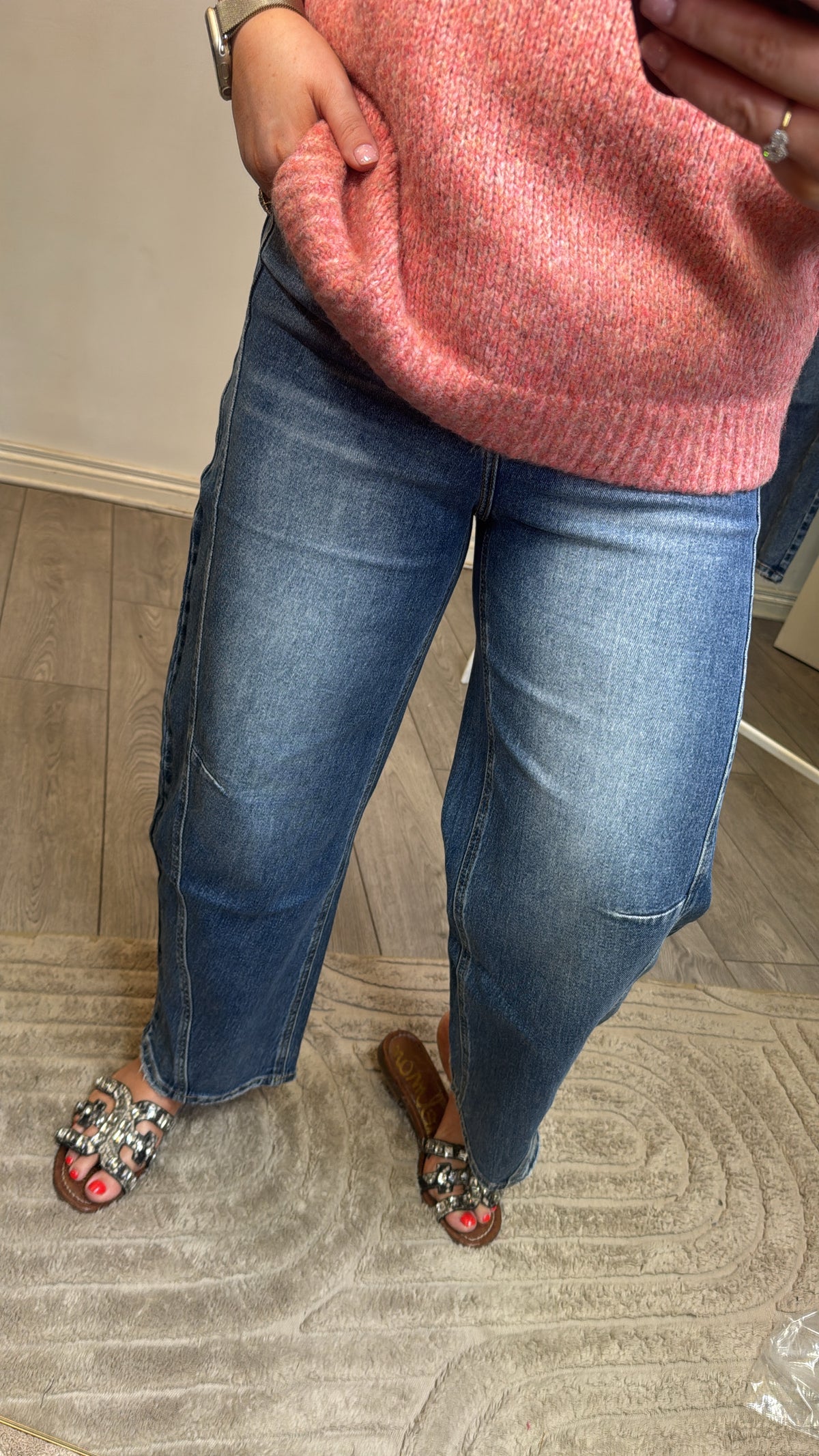 Toxik Highwaisted Barrel Leg Denim Jeans