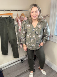 Toxik Highwaisted Boyfriend Khaki Cropped Jeans