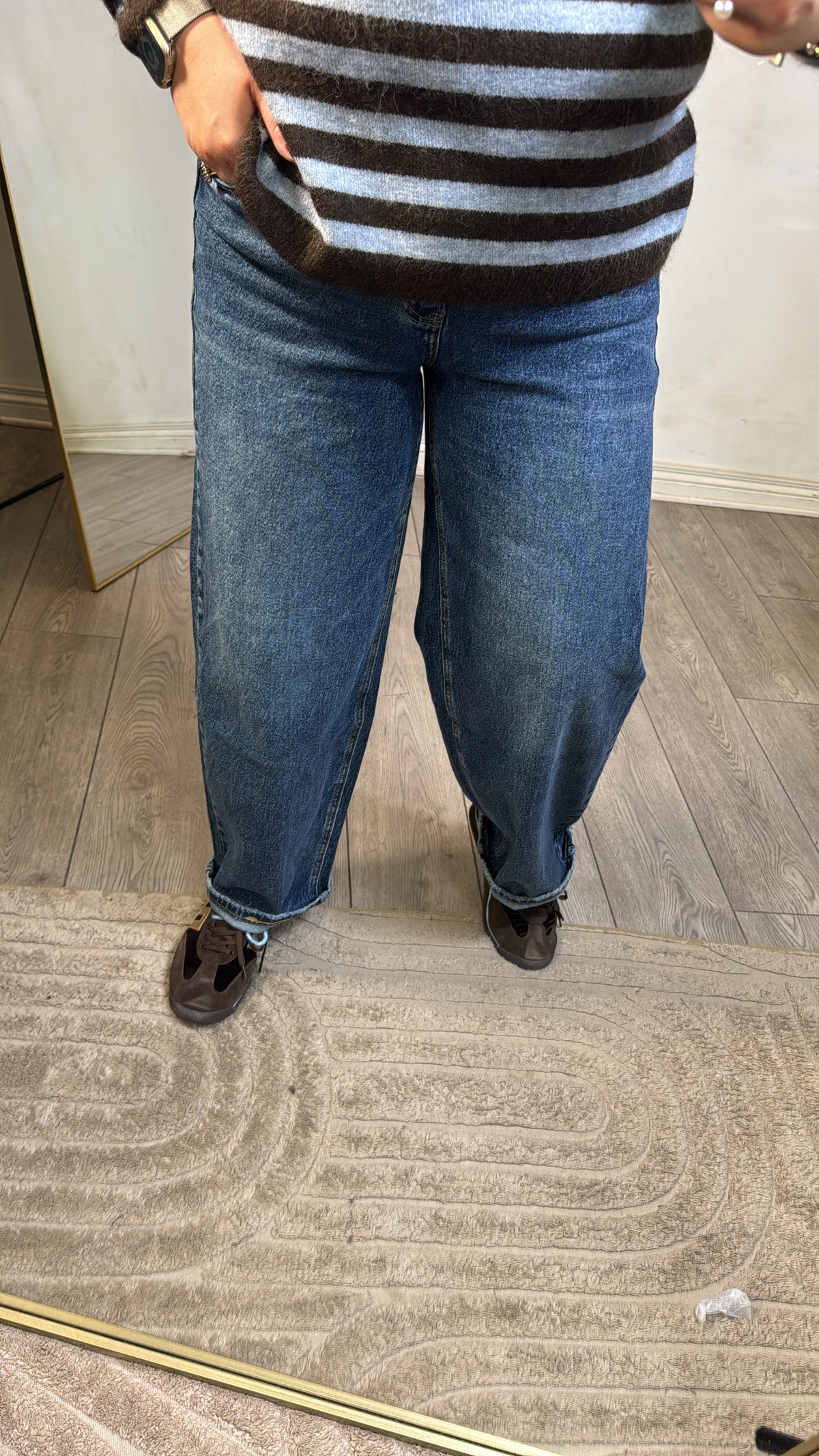 Toxik Highwaisted Medium Denim Barrel Balloon Leg Jeans