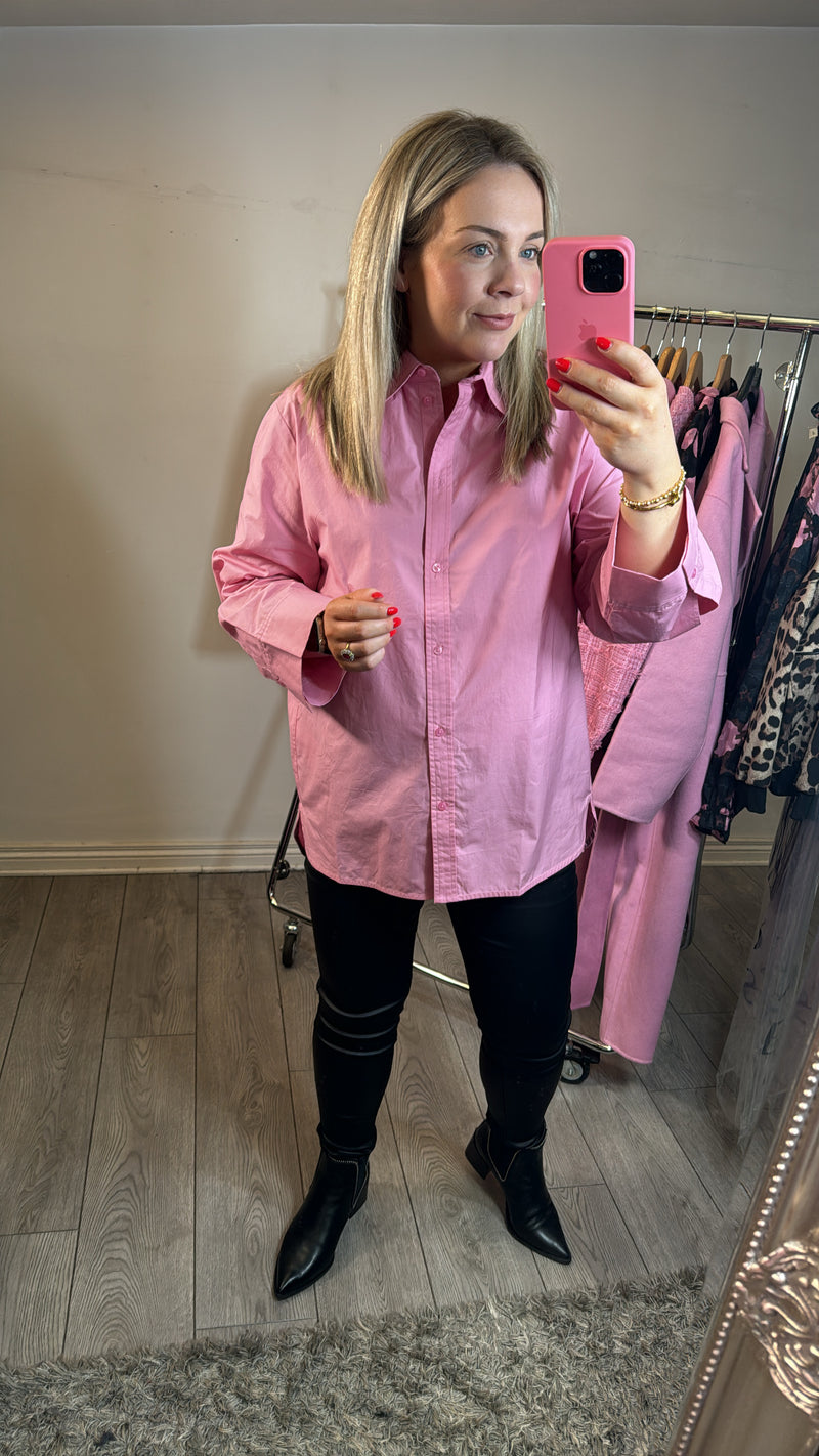 InWear Merlissa Cashmere Rose Oversized Boxy Longline Shirt, 30109673