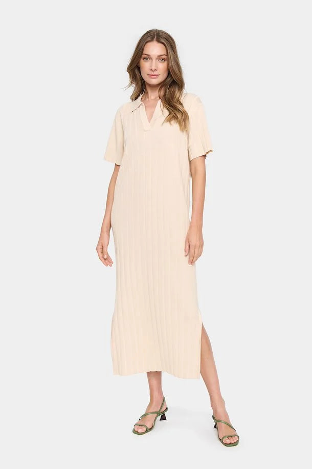 Saint Tropez Fumiko Crème Knitted Midi Dress