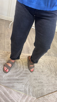 Toxik Highwaisted Barrel Leg Black Denim Jeans