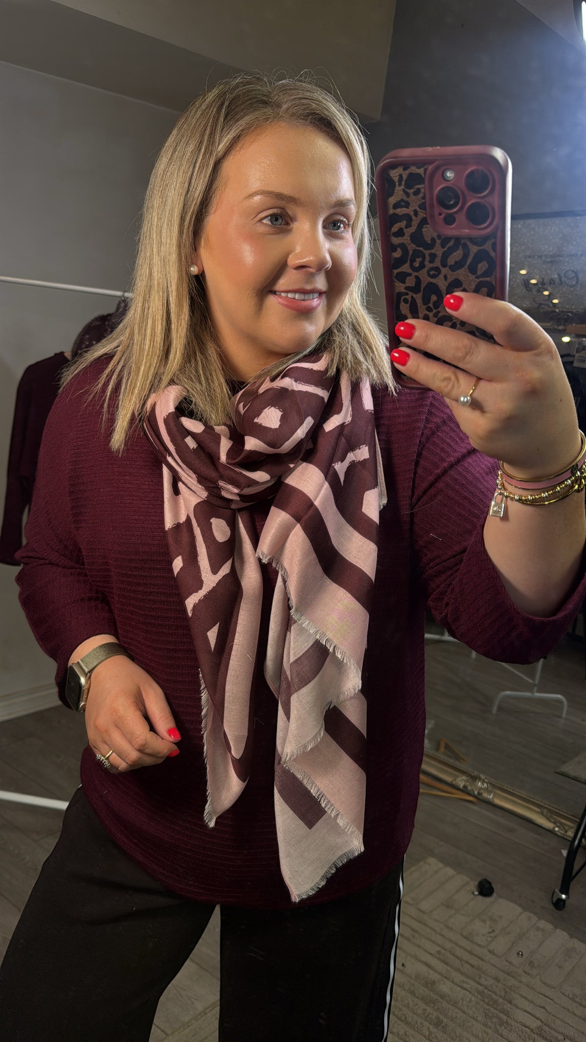 Fransa FrJilla Port Royale Geometric Print Scarf