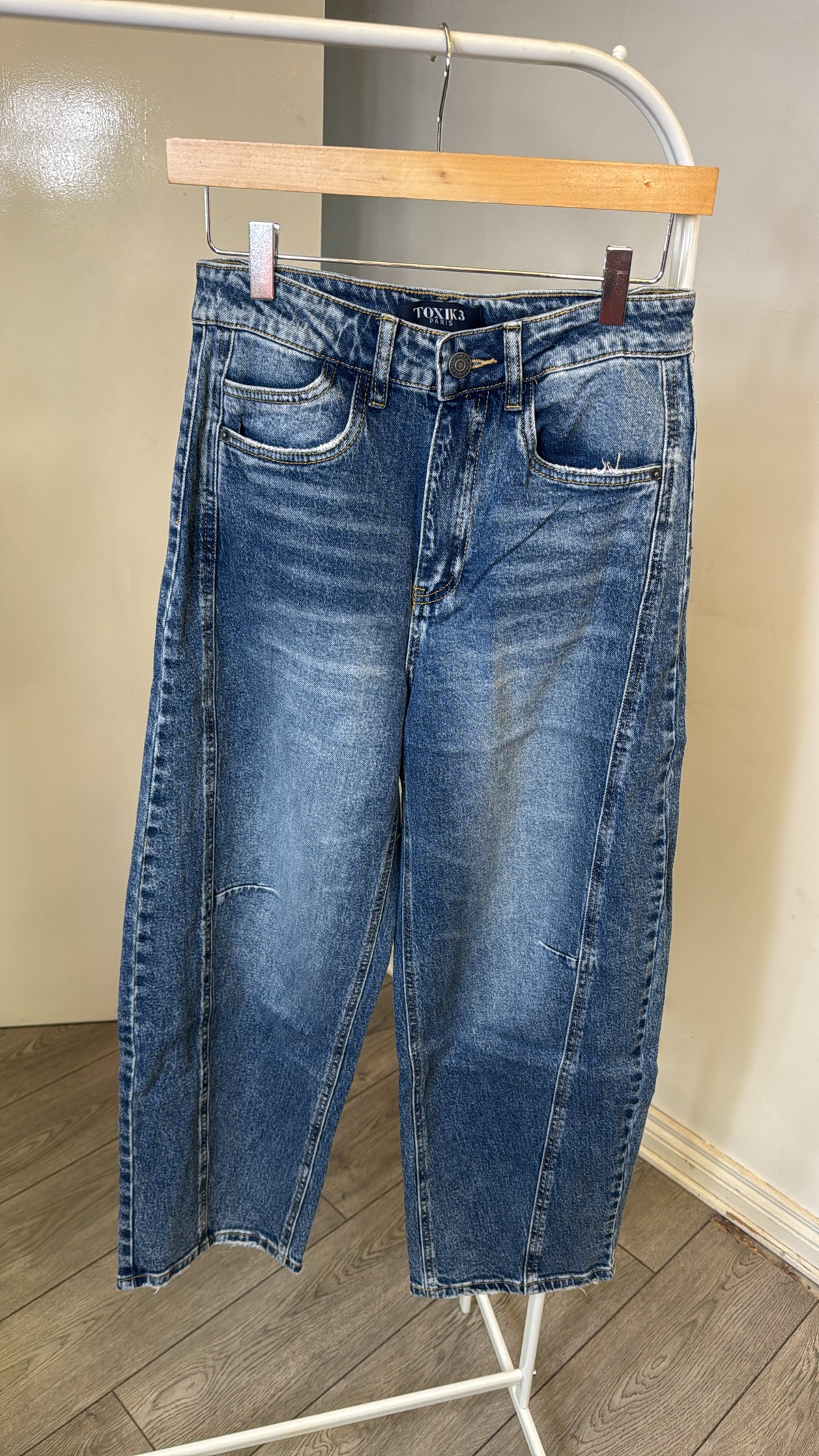 Toxik Highwaisted Barrel Leg Denim Jeans