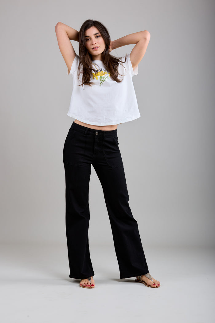 Toxik Highwaisted Black Wide Leg Flared Jeans