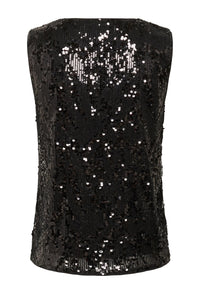 InWear KimbaIW Black Sequin V-Neck Blouse