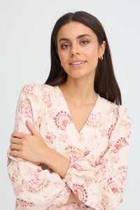 FRANSA FRKalia Orchid Floral V-Neck Blouse