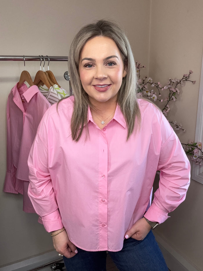 InWear LeloIW Neola Candy Pink Relaxed Fit Dipped Hem Shirt, 30112454