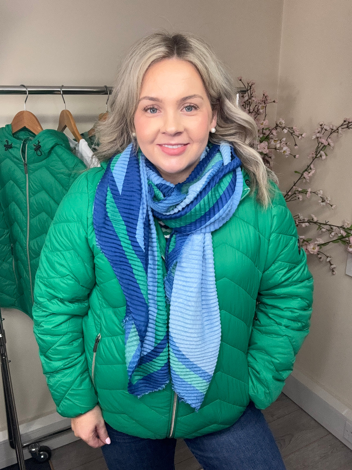 Fransa FrBaPadding Bosphorus Green Puffa Coat with Hood, 20609336